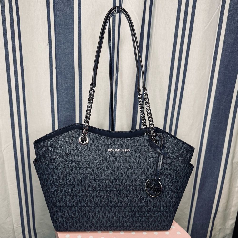 Michael Kors Jet Set Large, Admiral Blue (Dark Blue) Travel Tote, NWT